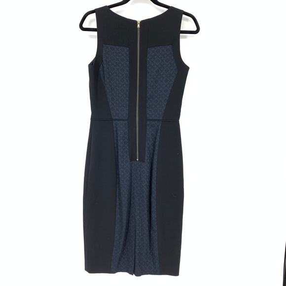 Club Monaco Dress Women's Size 4 Colorblocked Sheath Sleeveless Blue Black - Picture 2 of 7